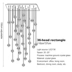 Crystal Ball Chandelier Pendant Light for Staircase Hallway Bar Décor