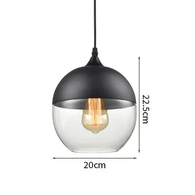 Wood Color Glass LED Pendant Light for Bedroom Dinning Living Room