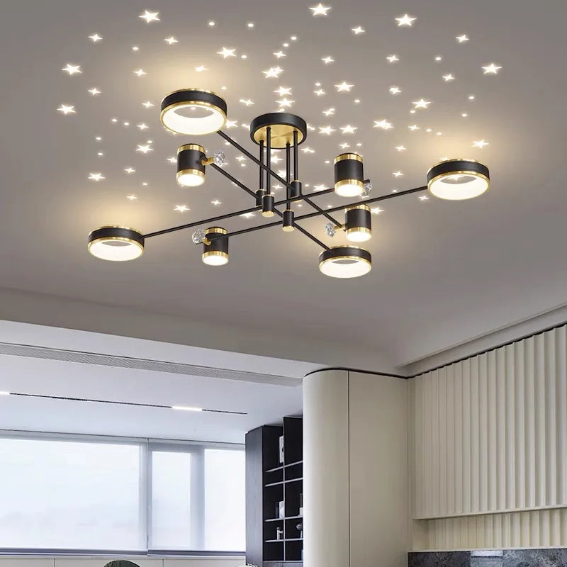 Modern LED Chandelier | Smart Remote Ceiling Pendant Light for Home Decor