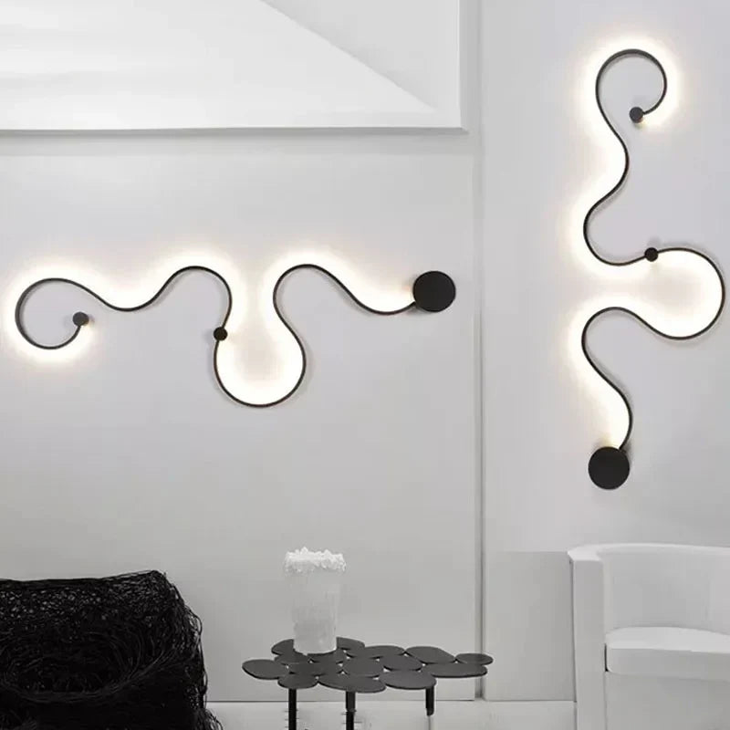 Contemporary Acrylic Wall Lamps in White/Black Iron for Home Decor