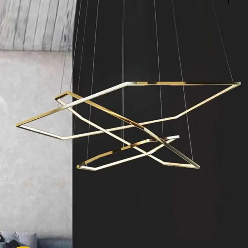 Modern Luxury Hexagon LED Pendant Chandelier for Living Room and Bedroom