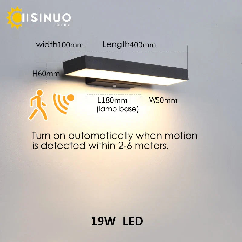 Dusk Dawn Motion Sensor Outdoor Wall Light Modern Sconces for House Garage Balcony