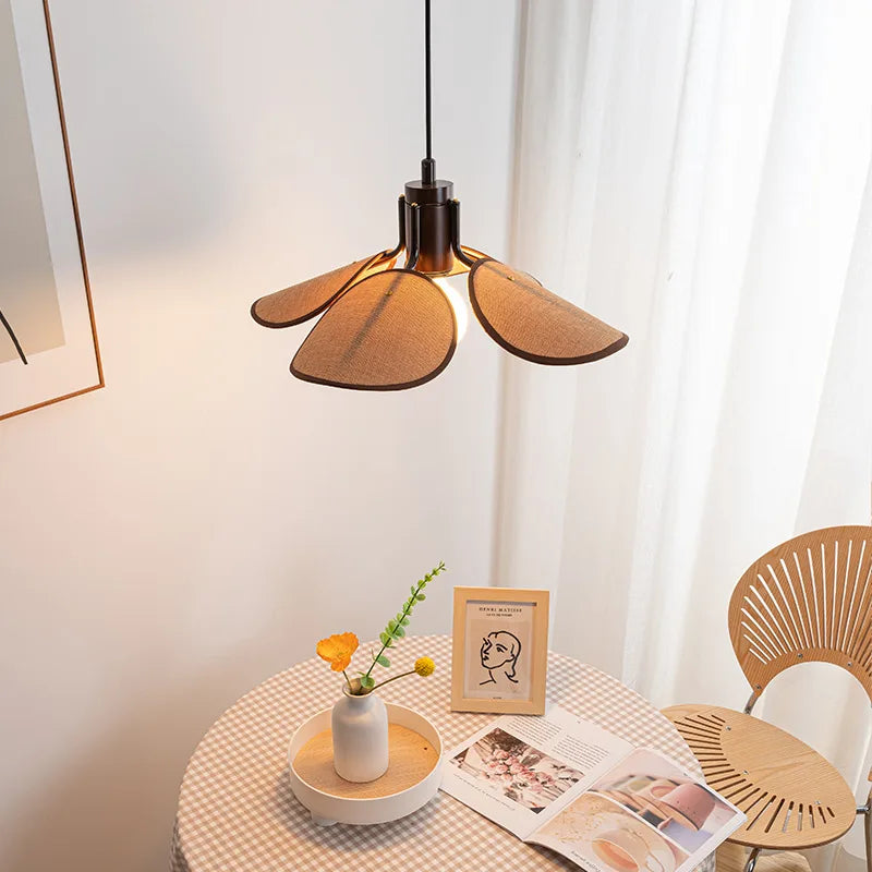 Wabi Sabi Fabric Chandelier Pendant Lights for Dining Tea Room Lighting