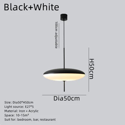 Black Acrylic Pendant Light: Modern Italy Style for Kitchen, Dining Room, Hotel, Bar