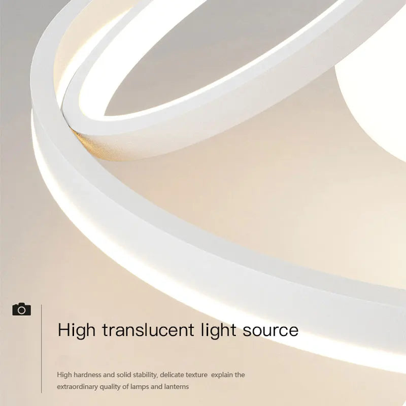 LED Ceiling Chandelier: Modern Nordic Rings Pendant Light Fixture for Living Room & Bedroom