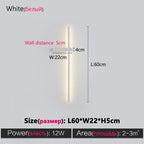 Modern Black Long Strip Wall Lamp for Bedroom Living Room TV Background