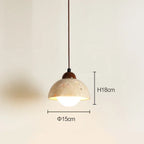 Yellow Travertine Bedside Pendant Light