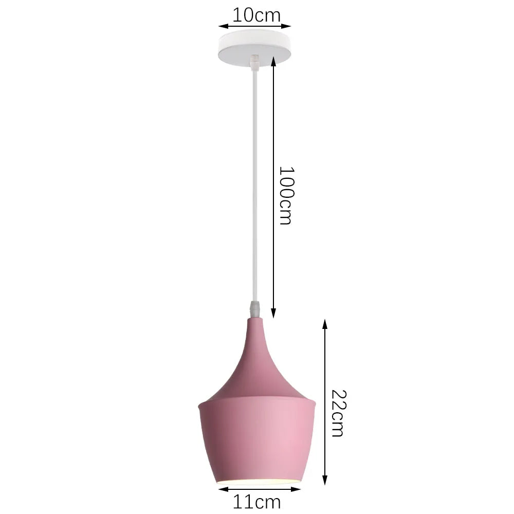 Nordic Pink Chandelier LED Pendant Light Modern Minimalist Ceiling Lamp