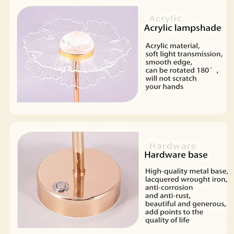 Butterfly Gold Acrylic LED Desk Lamp for Artful Living Room Night Light