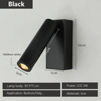 Adjustable Angle LED Wall Lamp for Bedside Reading & Bedroom Ambiance