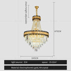 Crystal Chandelier for Duplex Villa Living Room with Intelligent Dimming