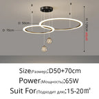 Circle Ring Pendant Light Chandelier Modern Living Room Bedroom Lamps Ceiling Luminaire