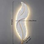 White Feather Resin Wall Lamp for TV Backdrop, Bedroom, Aisle, Corridor