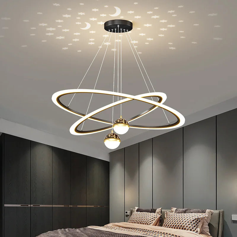 Modern Nordic Indoor LED Starry Sky Ceiling Chandelier
