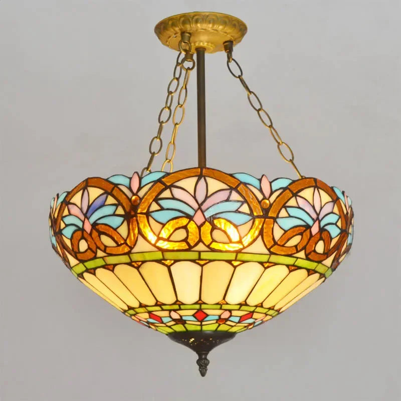 Stained Glass Tiffany Chandelier Pendant Light for Mediterranean Home Decor
