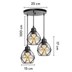 Wrought Iron Caged Pendant Light for Industrial Style Decor