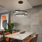 LED Ring Chandelier: Modern Nordic Hanging Light for Dining, Living Room, and Lobby