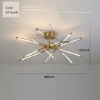 Modern LED Linear Chandelier: Creative Design Ceiling Lamp with Remote for Home Decor