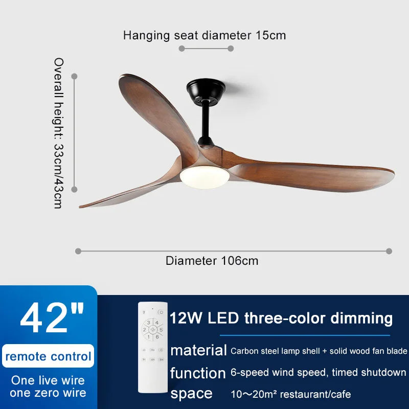 Retro Large Ceiling Fan With Lights And Control.