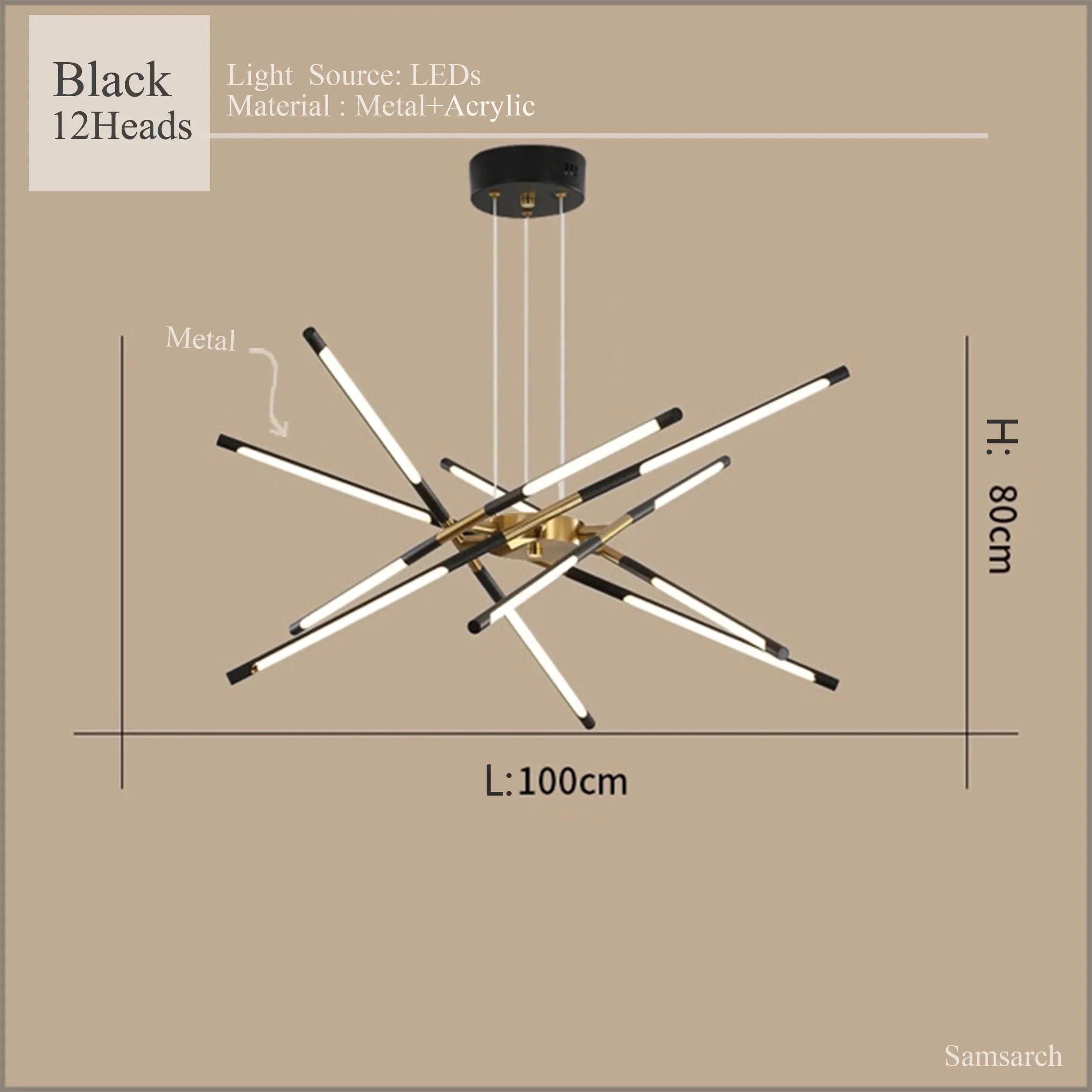 Modern LED Linear Chandelier: Creative Design Ceiling Lamp with Remote for Home Decor