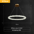 Luxe Crystal Pendant Light - Dimmable LED Art Deco Circle Lamp
