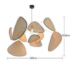 Nordic Bamboo Leaf Chandelier for Living Room and Kitchen