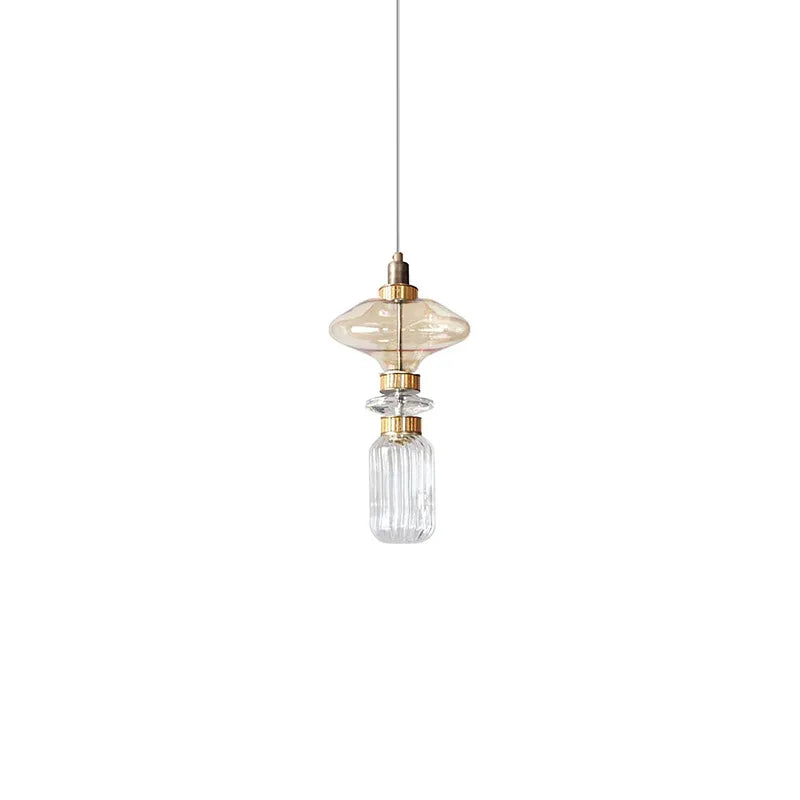 Amber Glass Pendant Light: Vintage American Style for Hotel Bedroom, Restaurant, Bar