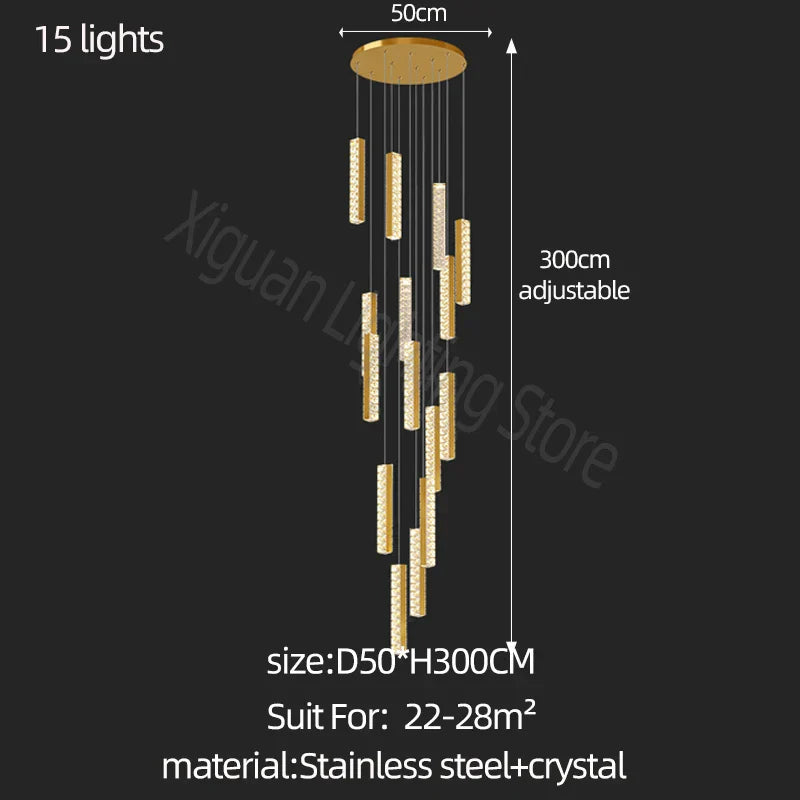 Modern Crystal Chandelier: Luxury Lighting for Living Room, Dining, Cafe, Staircase