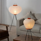Rice Paper Floor Lamp Tripod Stand Ambient Light Living Room Decor