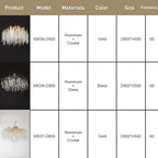 Round Crystal Gold Branch Chandelier for Modern Living Spaces