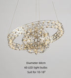 Spark Ball Pendant Chandelier LED Decor Lighting for Home Stainless Steel