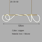 LED Long Hose Chandelier for Dining Room Kitchen Bar Pendant Lamp