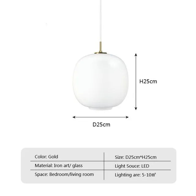 Modern White Glass Ball Pendant Lamp for Restaurant Kitchen, Designer VL45 Radiohus Style