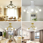 Nordic Wrought Iron Sputnik Ceiling Light Chandelier for Home Decor