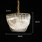 Modern Nordic Glass Tube Chandelier for Living Room Bedroom Restaurant Lighting