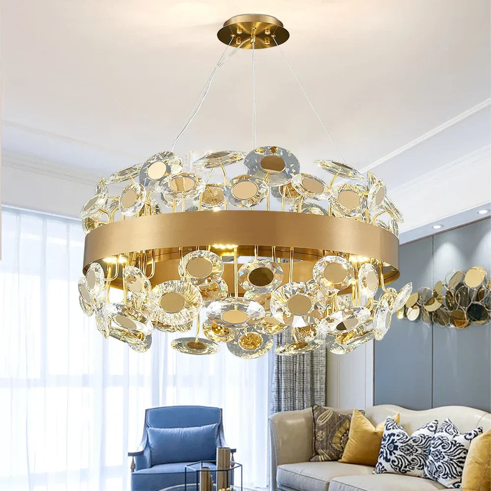 Crystal Pendant Chandelier: Modern Luxury for Living Room, Kitchen Island, Indoor Lighting