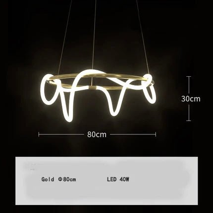 Nordic Light Luxury Chandelier Creative LED Bar for Living Room and Study Desk