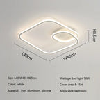 Square LED Ceiling Lamp Dimmable for Bedroom Living Room Modern Home Decor Fixtures