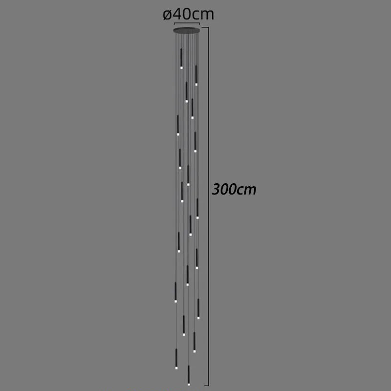 LED Staircase Chandeliers: Modern Pendant Light Lamps for Living Room Decor