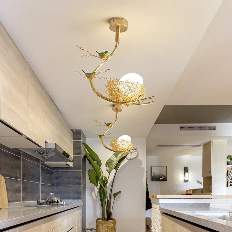 Modern Gold Glass Ball Pendant Light Chandelier for Living Room Bedroom Kitchen