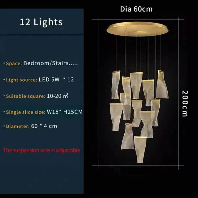 Duplex Building Chandelier: Modern, Luxurious, LED, Large, Creative, Villa Pendant Lamp