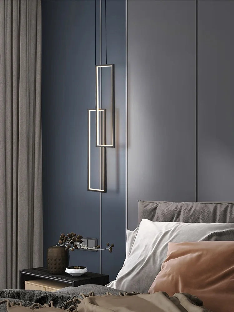 Modern Rectangle LED Pendant Chandelier Luminaire for Home Decor and Lighting