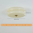 White Yellow Glass LED Ceiling Chandelier Modern Living Room Decor