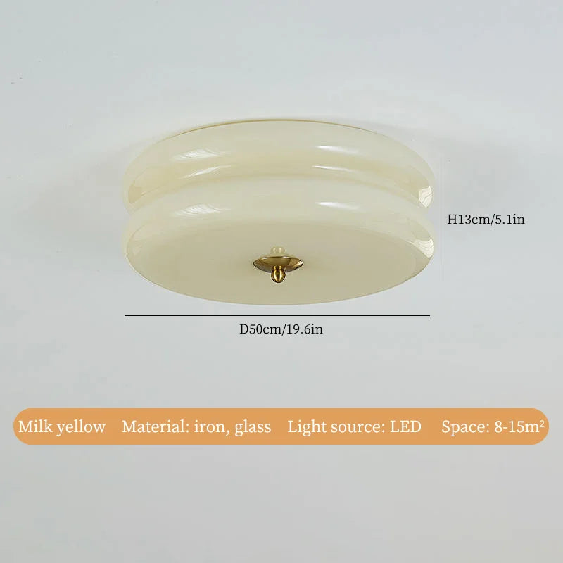 White Yellow Glass LED Ceiling Chandelier Modern Living Room Decor