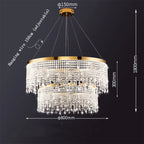 Crystal Chandelier Pendant Light LED Fixture for Living Dining Room Glamorous Home Decor