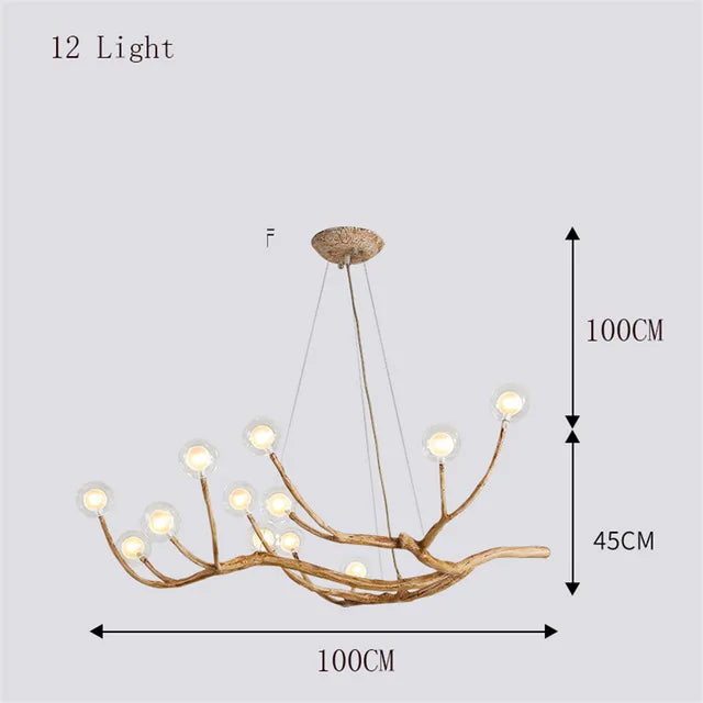 Nordic Branch Chandelier Modern Magic Bean Molecular Bedroom Lighting