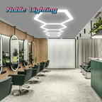 Honeycomb Hexagon LED Garage Light: Bright Ceiling Lighting for Auto Body Repair & Workshop.