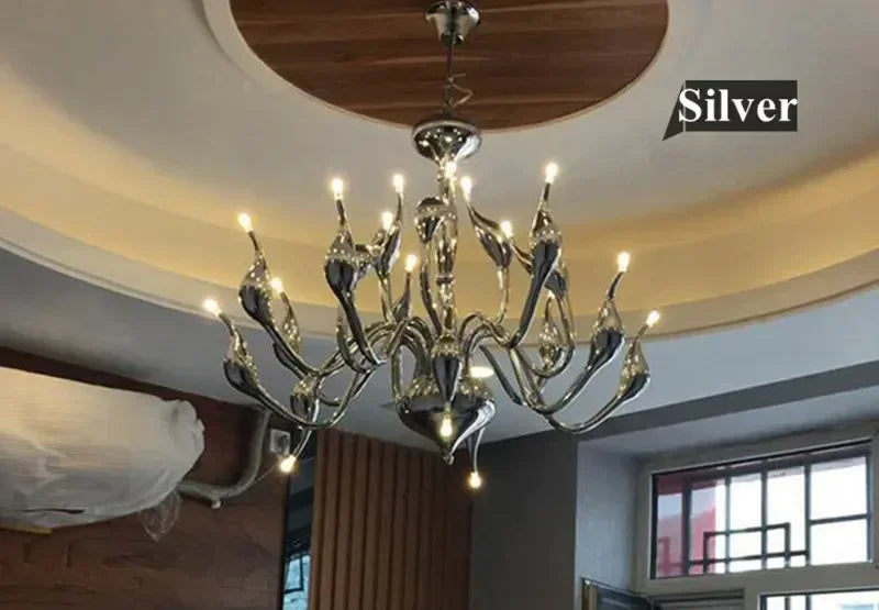 Swan Pendant Chandelier: Elegant European Style for Living Room, Bedroom, Restaurant