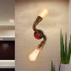 Industrial Iron Rust Water Pipe Wall Light Vintage E27 Sconce Fixture