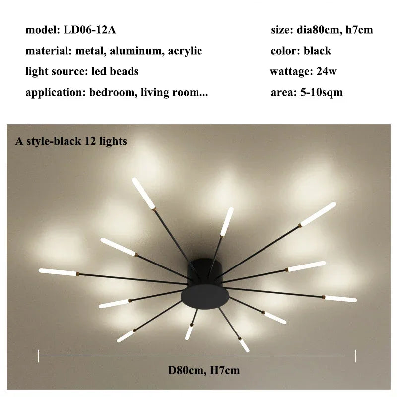 Modern LED Ceiling Chandelier for Home Lighting and Bedroom Luster
